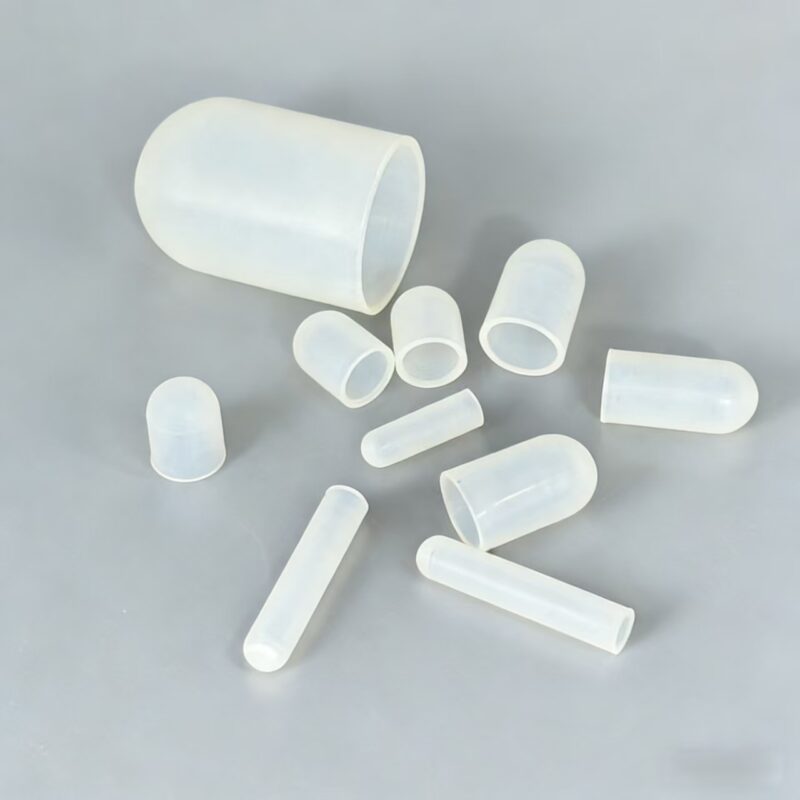 High temp silicone end caps for masking threaded studs